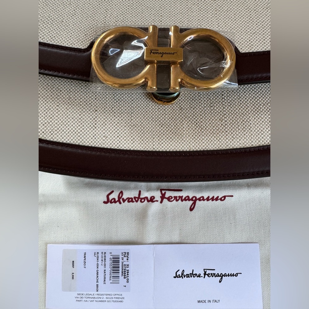 NEW🔥FERRAGAMO Trapezio Canvas & Leather Crossbody Bag🔥 - Picture 9 of 16